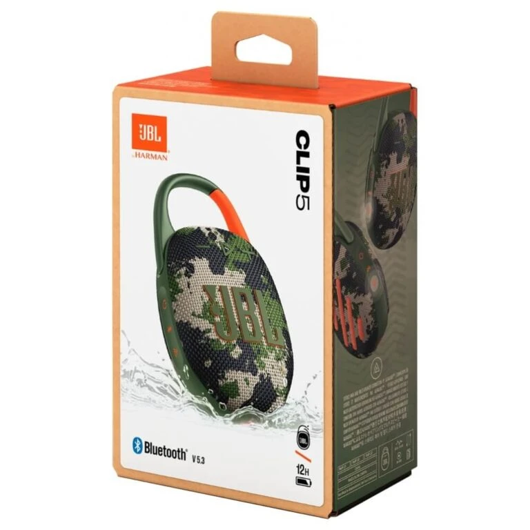 اسپیکر JBL CLIP 5 رنگ ارتشی اکبند (اورجینال)